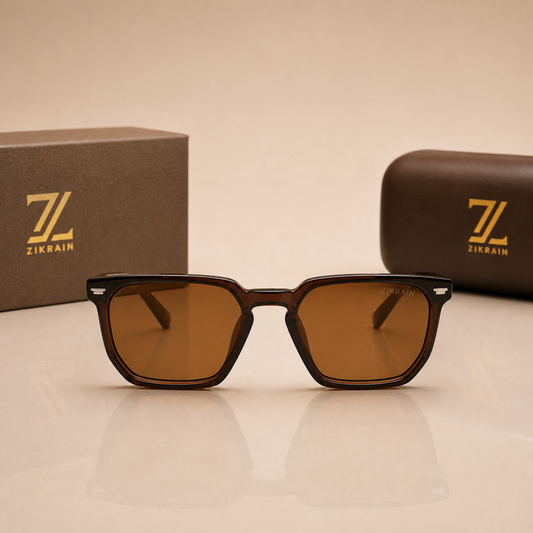 Zikrain Yusla vintage sunglasses in warm brown acetate — second view