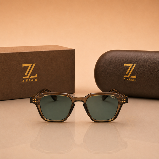 Zikrain Vibe square sunglasses in black acetate — product view 2