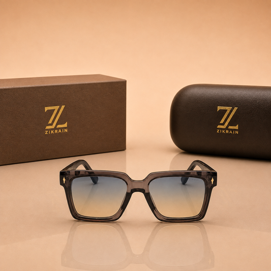 Zikrain Swag oversized sunglasses in black acetate — product view 2