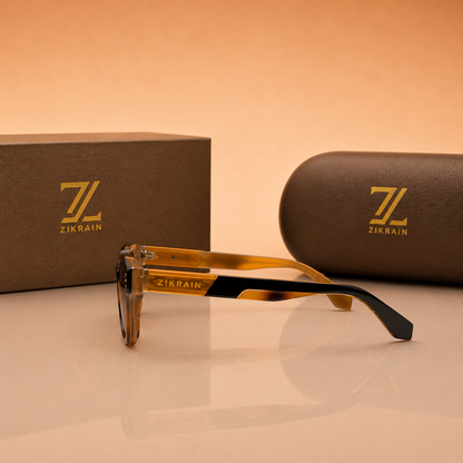 Zikrain Core minimal sunglasses in black acetate — product view 3