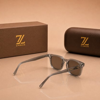 Zikrain Wave sport sunglasses in black acetate — product view 3
