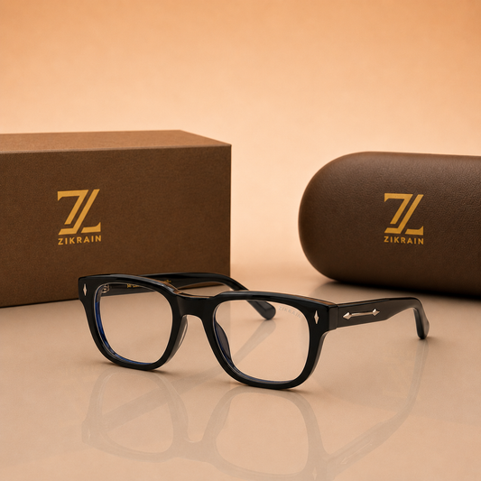 Zikrain Chill — classic everyday sunglasses in black acetate with UV400 polarized lenses