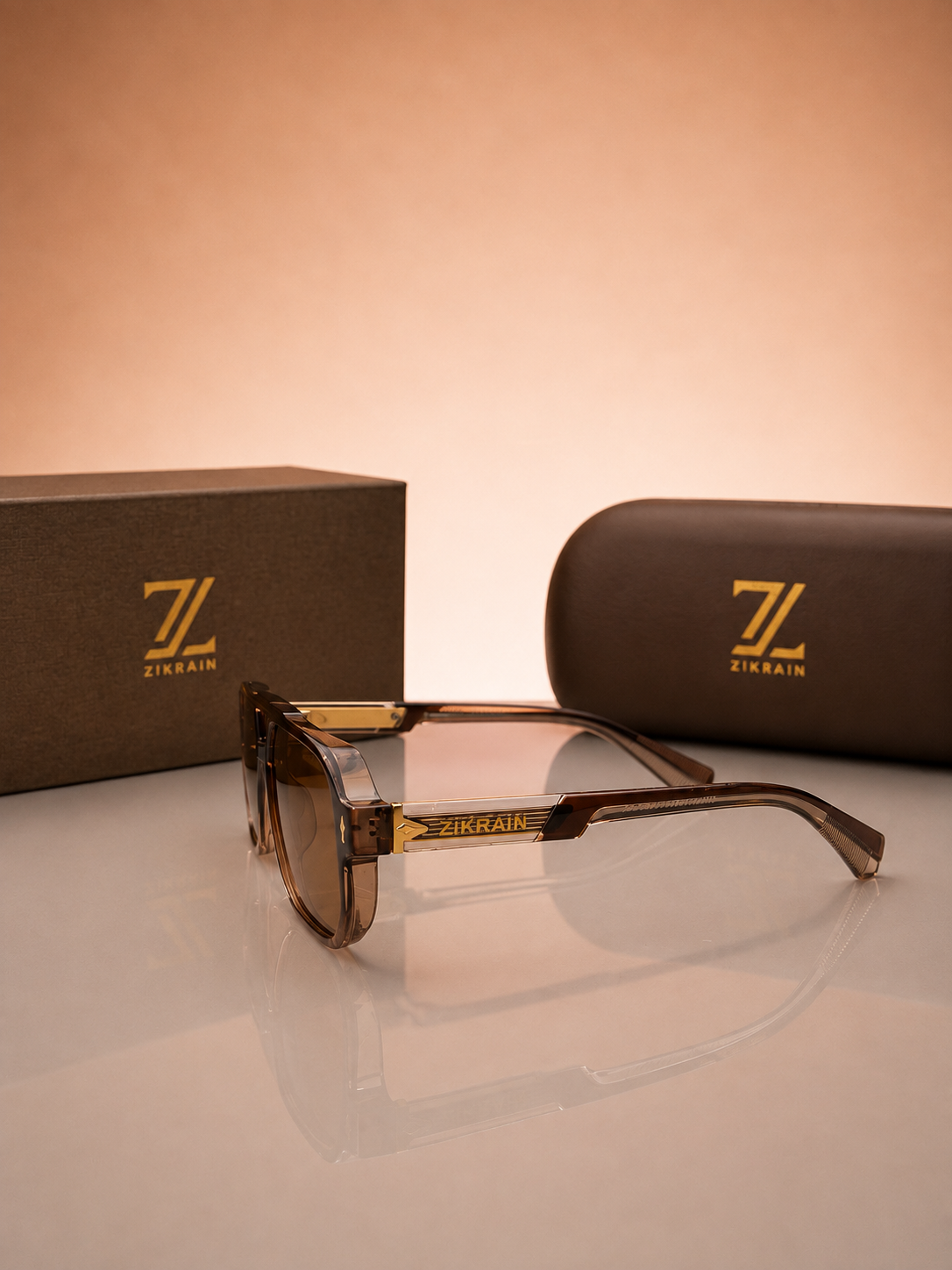 Zikrain Mood oversized sunglasses in black acetate — product view 3