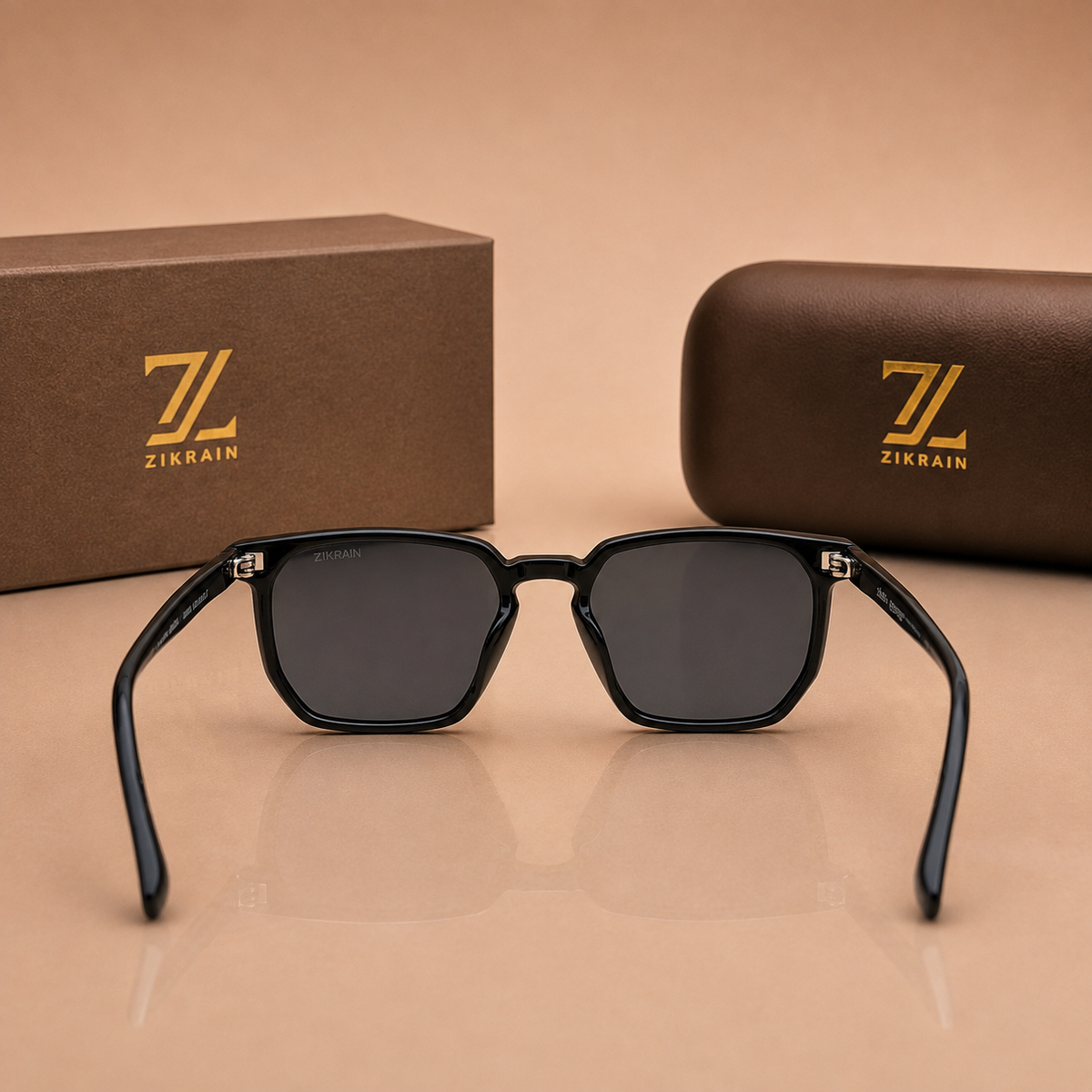 Zikrain Steeze street-style sunglasses in black acetate — product view 3