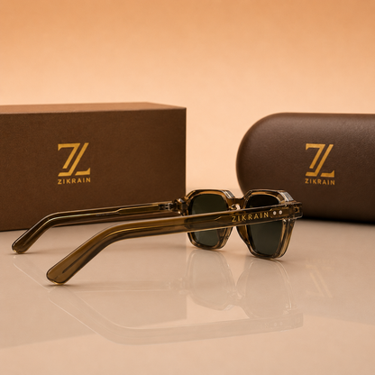 Zikrain Vibe square sunglasses in black acetate — product view 3