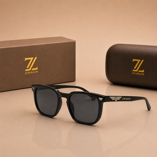 Zikrain Steeze — street-style sunglasses in black acetate with UV400 polarized lenses