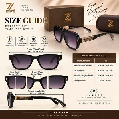 Flex — Black Rectangular Sunglasses