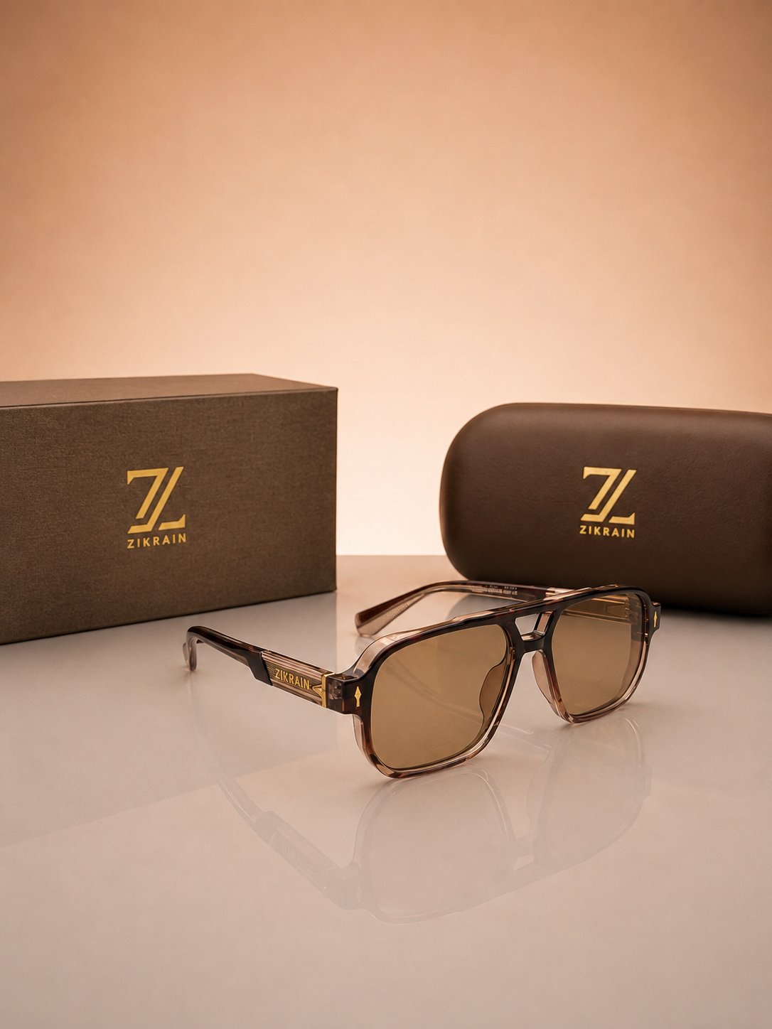 Zikrain Mood — oversized sunglasses in black acetate with UV400 polarized lenses