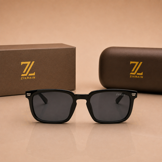 Zikrain Steeze street-style sunglasses in black acetate — product view 2