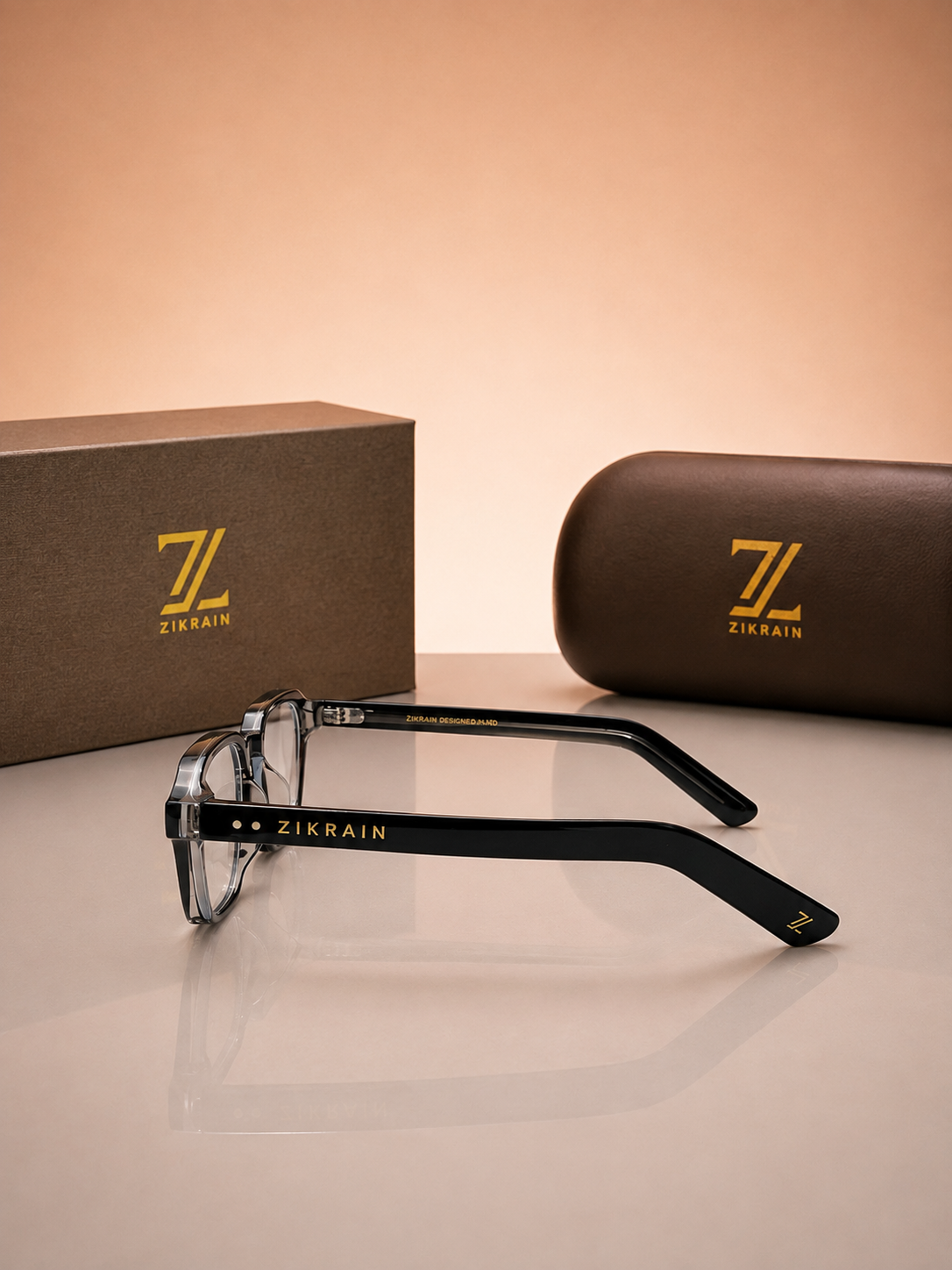 Zikrain Shawty geometric clear-lens optical frames — view 3