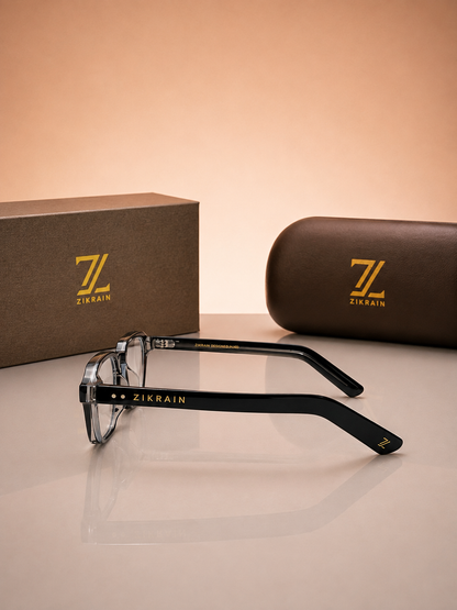 Zikrain Shawty geometric clear-lens optical frames — view 3