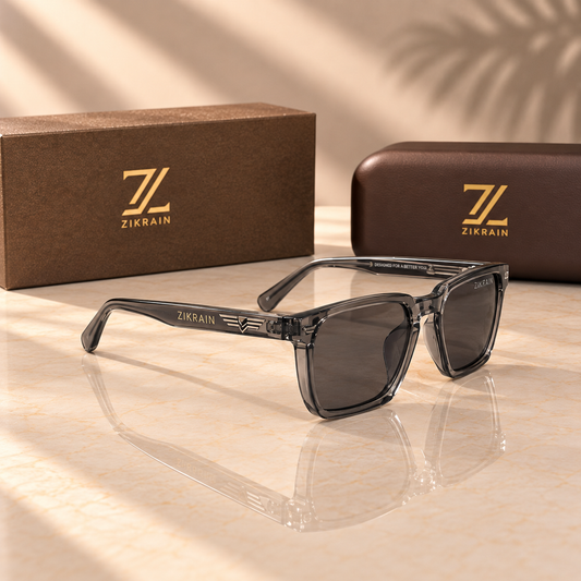 Zikrain Haze squared smoke-grey acetate sunglasses — product view 2