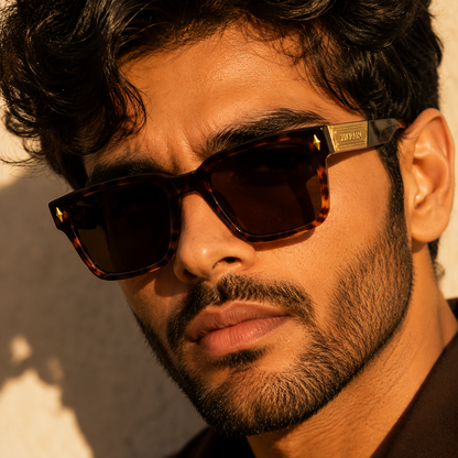 Zikrain Core minimal sunglasses in black acetate — view 4