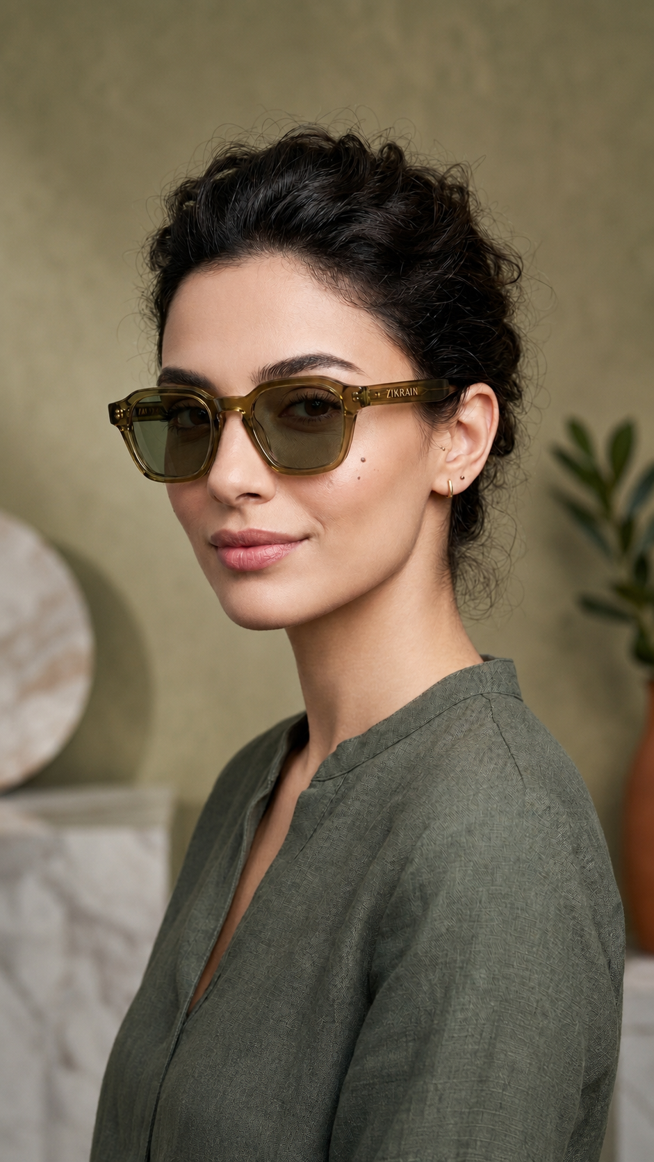 Zikrain Vibe square sunglasses in black acetate — view 7