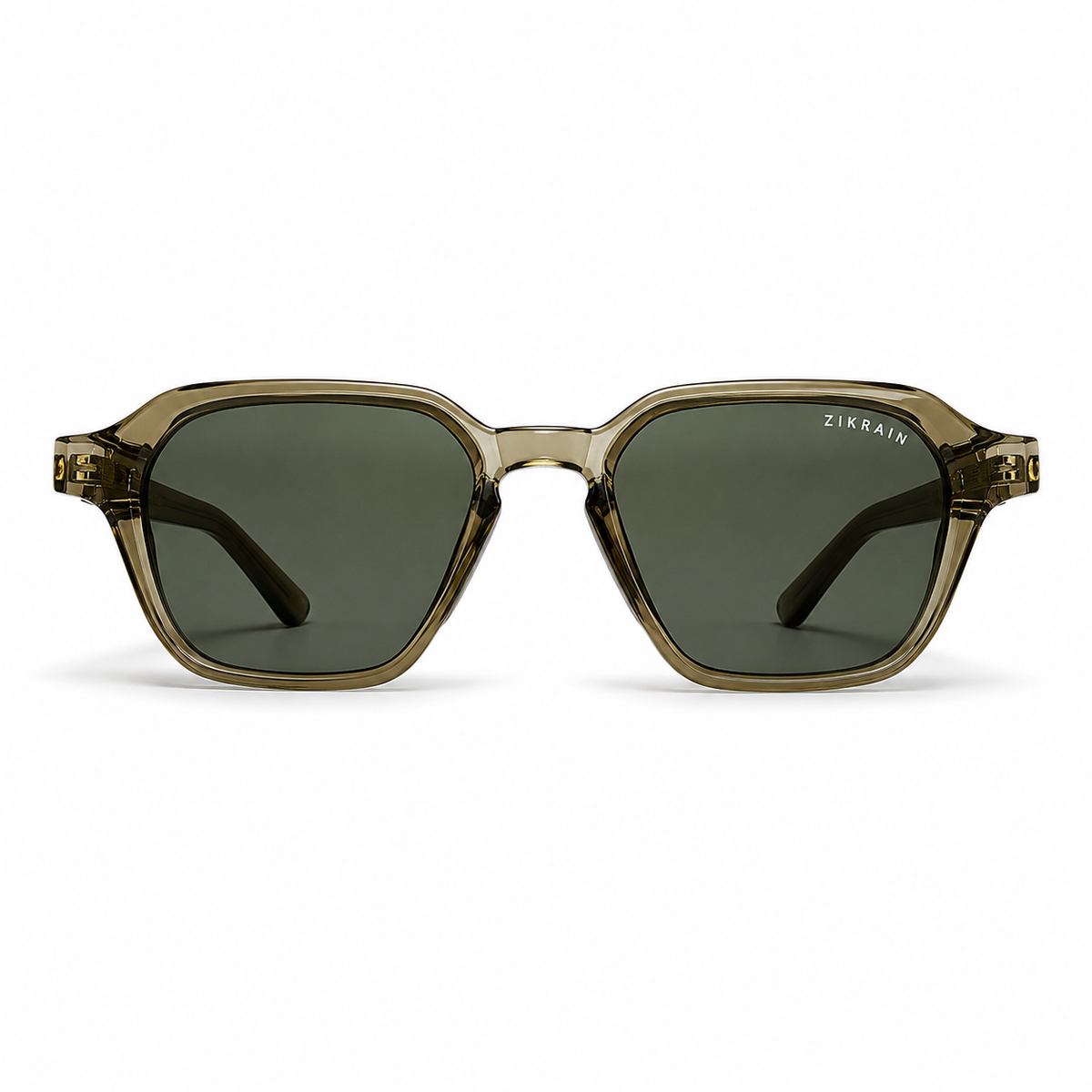 Zikrain Vibe — square sunglasses in black acetate with UV400 polarized lenses